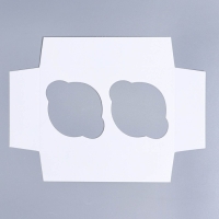 Коробка для капкейков, кондитерская упаковка с окном, 2 ячейки, &laquo;Цветы&raquo;, 16 х 10 х 10 см