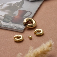 Набор серьги и каффы 4 шт. &laquo;Бублик&raquo; три дуги, цвет золото