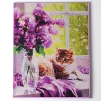 Алмазная вышивка полное заполнение "Рыжий кот", на раме, 40*50 см