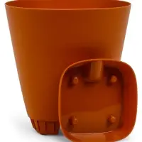Кашпо с прикорневым поливом 2 л  D-14,5см, H-15см карамель "Гранд"