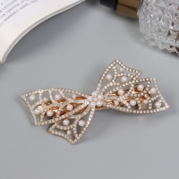 Заколка-автомат "Сильва блеск" бант кружево, 9 см, золото Заколка-автомат "Сильва блеск" бант кружево, 9 см, золото