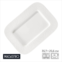 Блюдо фарфоровое прямоугольное Magistro Сrotone, 35,7&times;25,6&times;3,1 см, цвет белый