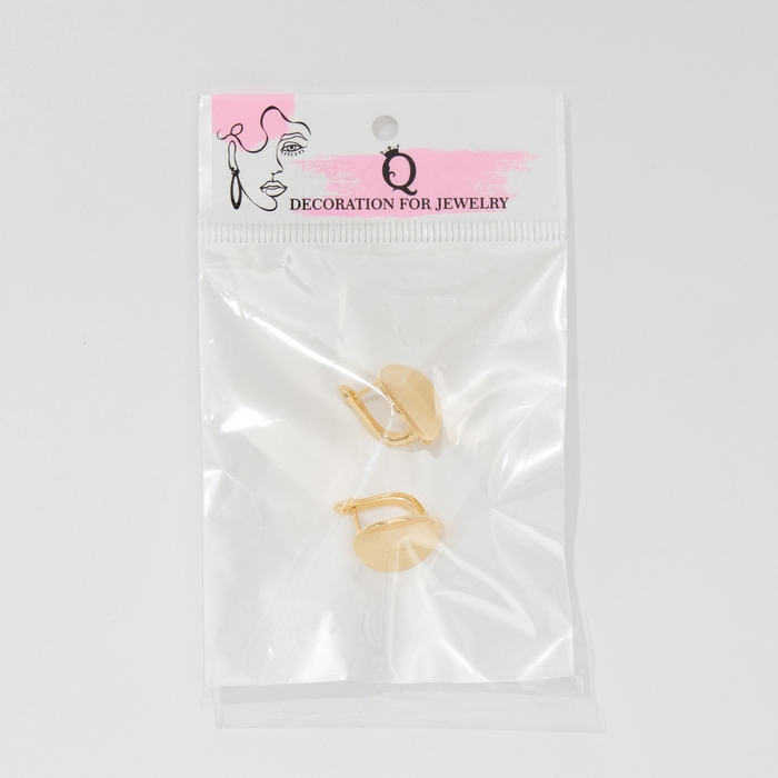 Швензы родированные &laquo;Выпуклый круг&raquo;, цвет золото