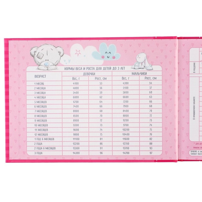 Медицинская карта &laquo;История развития ребёнка&raquo;, Me To You, 40 листов