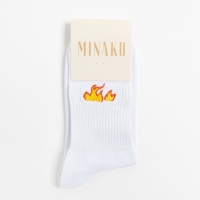 Носки MINAKU &laquo;Fire&raquo;, цвет белый, размер 38-39 (25 см)