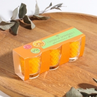 Свеча ароматическая в стакане (набор 3 шт) по 50 мл, 10 ч, 32 гр, ЦИТРУС-ГРЕЙПФРУТ