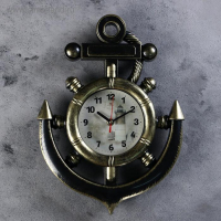 Часы настенные, интерьерные: Море, "Маяк", бесшумные, 38 х 28.5 см, d-12 см, цвет латунь