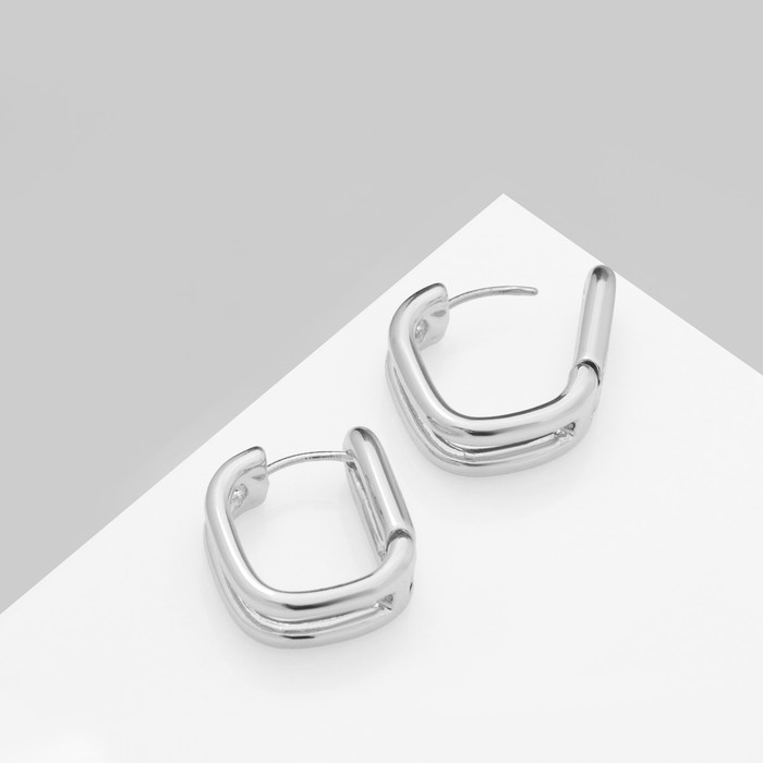 Серьги металл &laquo;Аккорд&raquo; параллель, цвет серебро