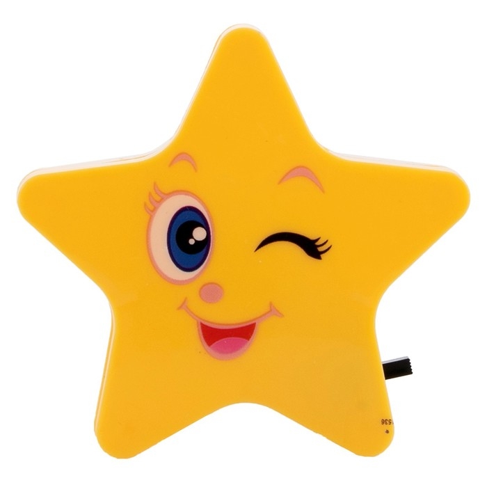 Ночник пластик LED Ночник пластик LED "Звёздочка" МИКС 8х8х2,5 см RISALUX