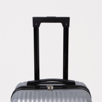 Чемодан малый 43 л (S), отдел на молнии, кодовый замок, цвет серебряный