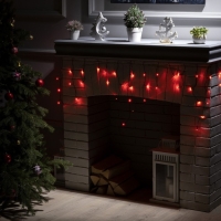 Гирлянда &laquo;Бахрома&raquo; 1.8 х 0.5 м, IP20, тёмная нить, 48 LED, свечение красное, 8 режимов, 220 В