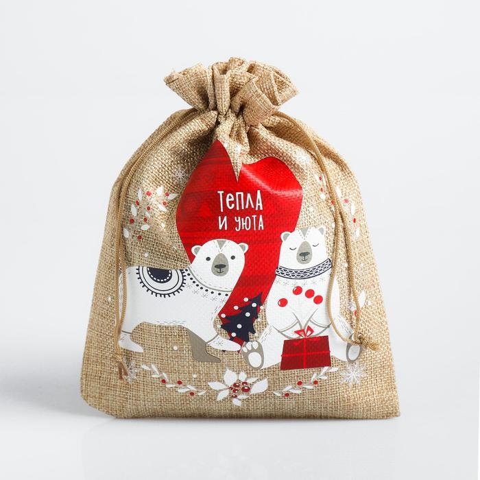 Мешок с термонаклейкой &laquo;Тепла и уюта&raquo;, 16 х 24 см +/- 1.5 см, Новый год