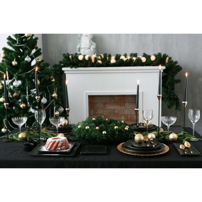 Блюдо фарфоровое для подачи Magistro "Pietra lunare", 33,5&times;24&times;1,5 см, цвет чёрный