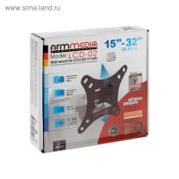 Кронштейн ARM Media LCD-02, для ТВ, наклонный, 15-32", 30 мм от стены, черный Кронштейн ARM Media LCD-02, для ТВ, наклонный, 15-32", 30 мм от стены, черный