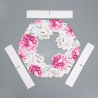 Коробка кондитерская, упаковка, &laquo;Пионы&raquo;, 23 х 23х 4 см