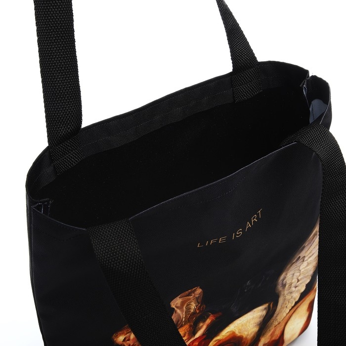 Сумка шопер Life is Art, 35х0.5х40 см, отд без молнии, без подклада, чёрная Сумка шопер Life is Art, 35х0.5х40 см, отд без молнии, без подклада, чёрная