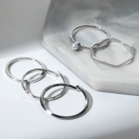 Кольцо набор 5 штук &laquo;Идеальные пальчики&raquo; искушение, цвет белый в серебре