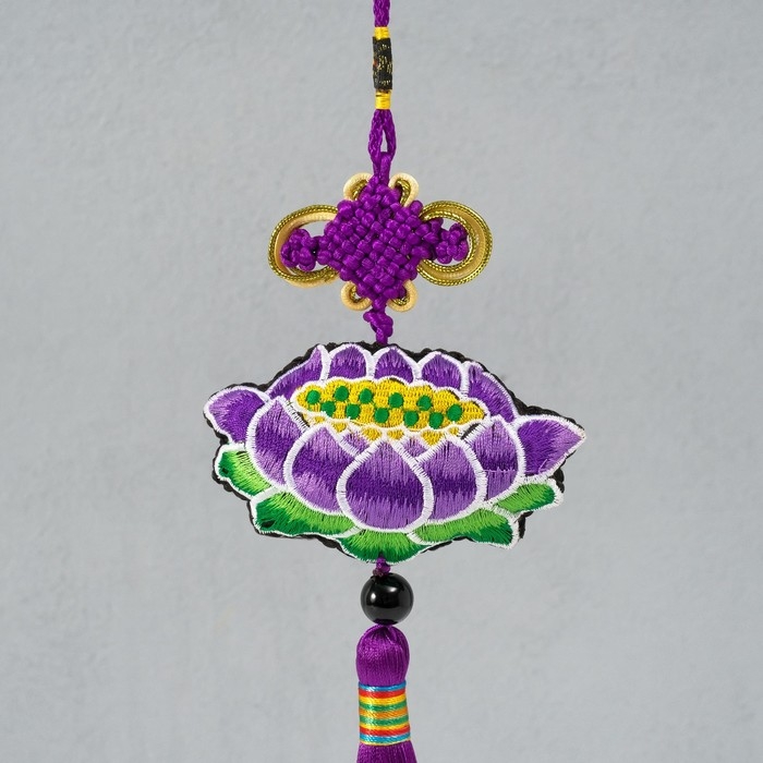 Подвеска текстиль Подвеска текстиль "Лотос" фиолетовая 2х10х29 см