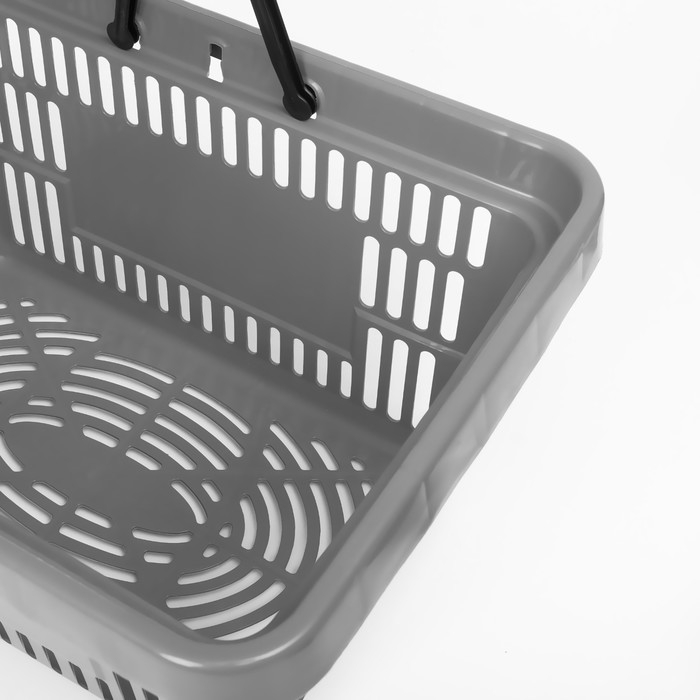 Корзина покупательская пластиковая 20 л, цвет серый Корзина покупательская пластиковая 20 л, цвет серый