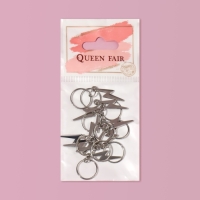 Пирсинг для волос &laquo;Молния&raquo;, 4,1 &times; 1,3 см, 10 шт, цвет серебристый