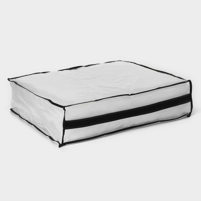 Кофр для хранения вещей, 53&times;45&times;15 см, прозрачный, цветной замок МИКС