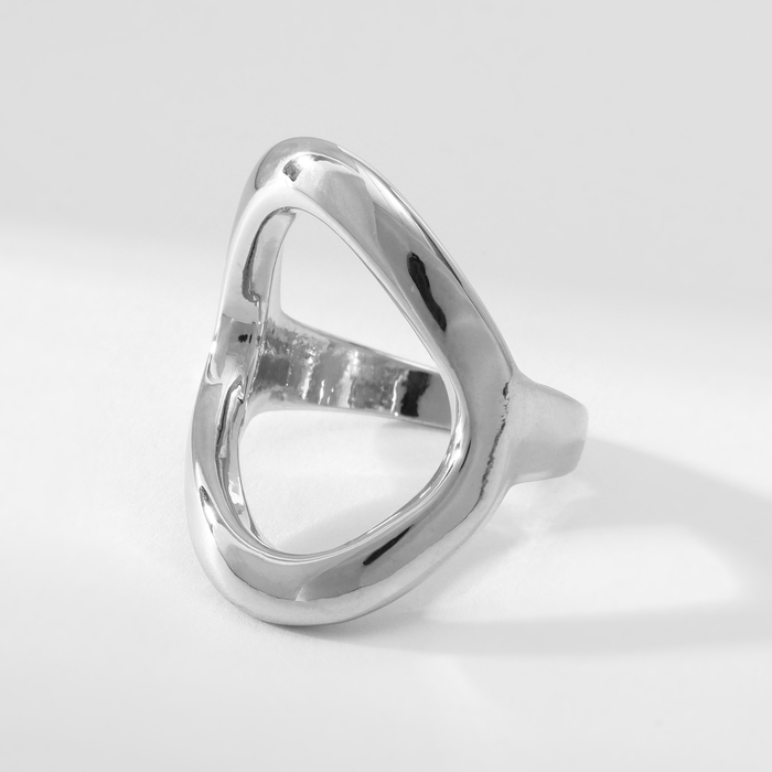 Кольцо металл &laquo;Тренд&raquo; овал, цвет серебро, размер 17