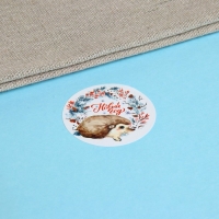 Новый год. Наклейки в рулоне "Зверята", 500 шт, 3,8 х 3,8 см