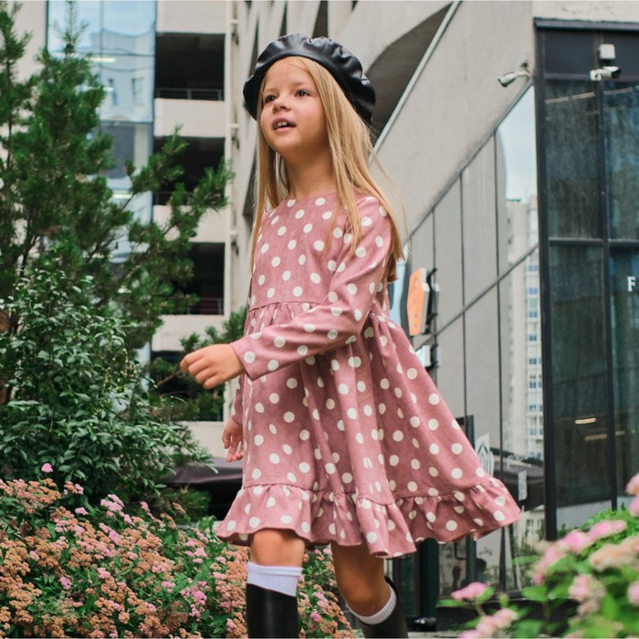 Платье детское KAFTAN Платье детское KAFTAN "Горох", р. 30 (98-104), розовый