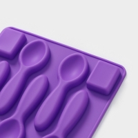 Форма для шоколада Доляна &laquo;Ложки большие&raquo;, силикон, 17&times;1,2 см, 5 ячеек, цвет МИКС