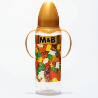 Бутылочка для кормления &laquo;Мармелад M&B&raquo;, классическое горло, 250 мл., от 0 мес., цилиндр, с ручками
