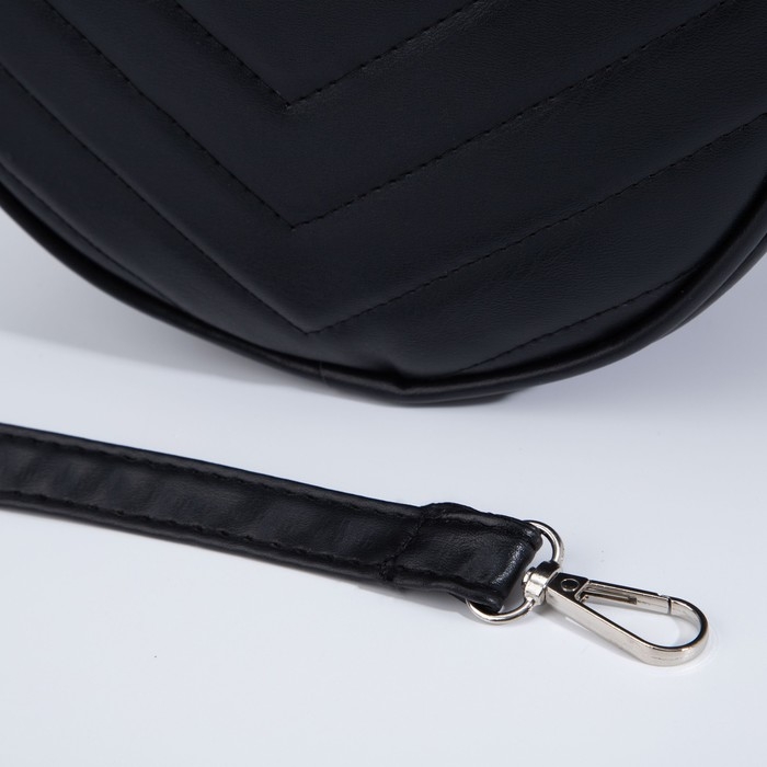 Сумка женская круглая из искусственной кожи, 18х18 см, цвет чёрный Сумка женская круглая из искусственной кожи, 18х18 см, цвет чёрный