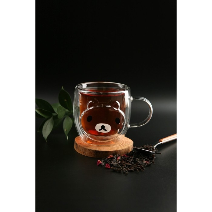 Кружка стеклянная с двойными стенками &laquo;Панда&raquo;, 300 мл