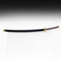 Сувенирное оружие мини "Катана Зеницу", 24 см, чёрная с сиреневым