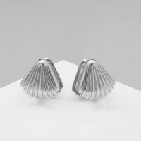 Серьги металл &laquo;Аккорд&raquo; веер, цвет серебро
