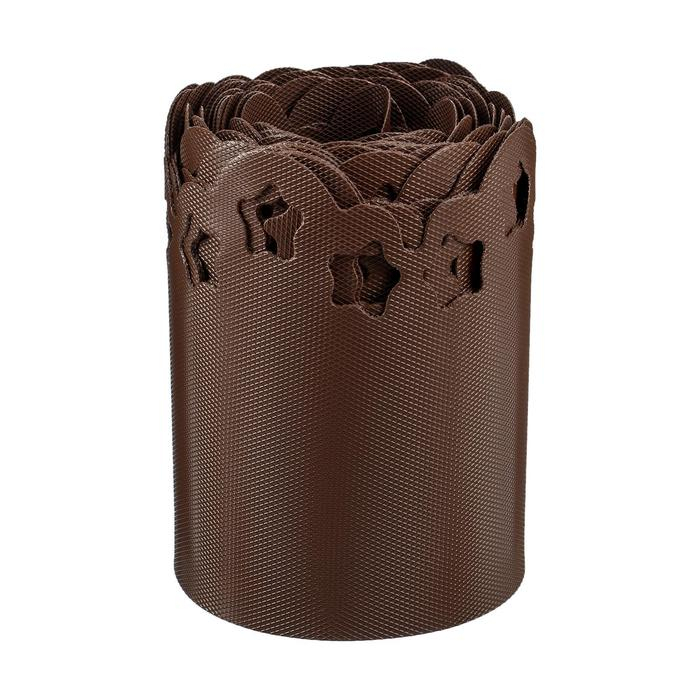 Лента бордюрная, 0.2 &times; 9 м, толщина 1.2 мм, пластиковая, фигурная, коричневая, МИКС, Greengo