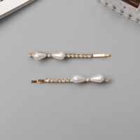 Невидимка для волос &laquo;Глория&raquo; (набор 2 шт) бант, 6 см, золото