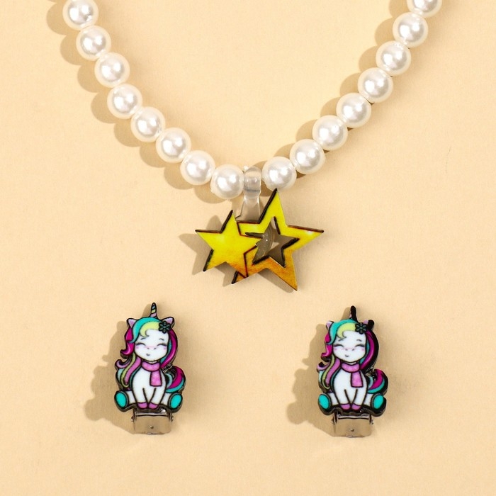 Серьги клипсы и бусы новогодние &laquo;Волшебной девочке&raquo; на Новый год, 11 х 14 см