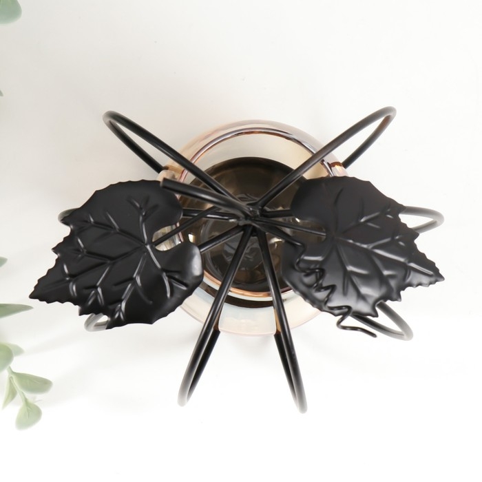 Подсвечник металл, стекло на 1 свечу "Яблочко" d-4 см 11х9х12 см