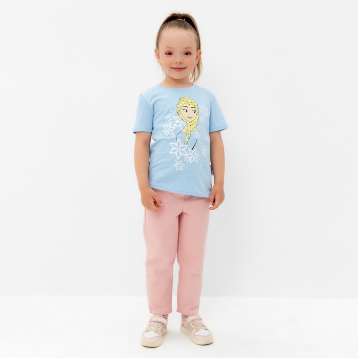 Футболка детская Disney "Frozen", рост 110-116 (32), голубой