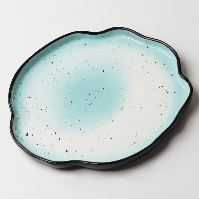 Тарелка керамическая неровный край «Синяя», 27 см, цвет синий Тарелка керамическая неровный край «Синяя», 27 см, цвет синий