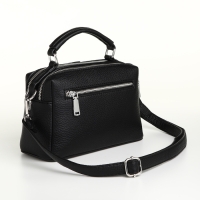 Сумка женская, 23*14*10, 2 отд на молнии, н/карман, регул ремень, черный Сумка женская, 23*14*10, 2 отд на молнии, н/карман, регул ремень, черный