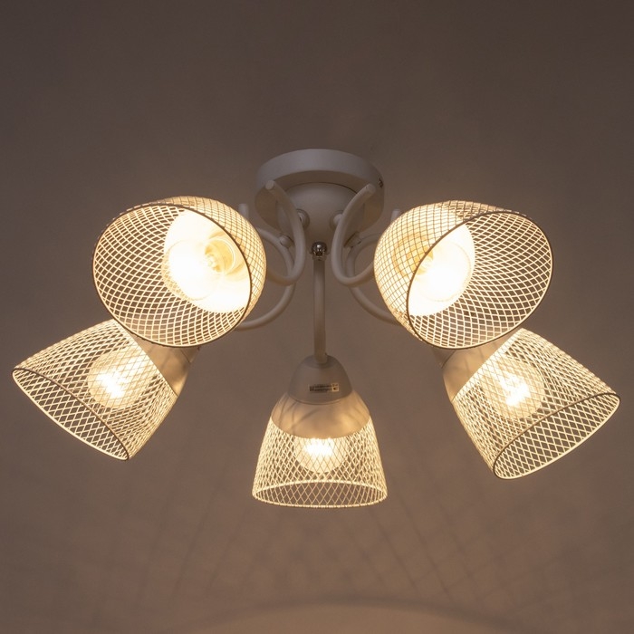 Люстра "Грэйс" 5х60Вт Е27 Белый 56х56х28см