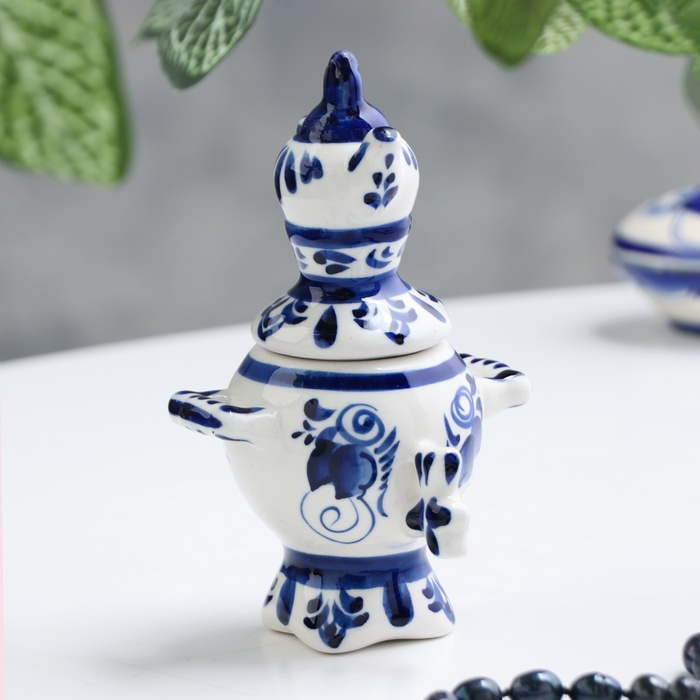Фигурка фарфор гжель &laquo;Самовар&raquo;