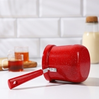 Турка для кофе Доляна &laquo;Мрамор рэд&raquo;, 800 мл, d=10 см, антипригарное покрытие, индукция, красная