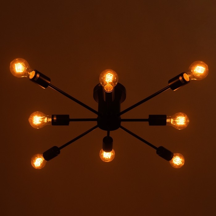 Люстра потолочная Люстра потолочная "Орион" 8х60Вт Е27 Цвет: Черный