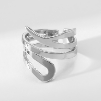 Кольцо металл &laquo;Тренд&raquo; витое, цвет серебро, безразмерное