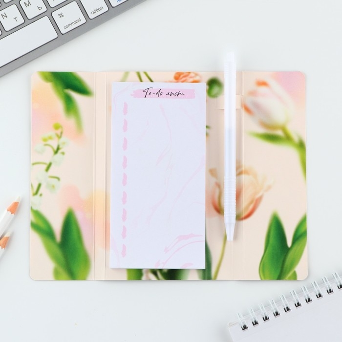 Подарочный набор «С 8 Марта», планинг-стикеры 30 л, ручка пластик Подарочный набор «С 8 Марта», планинг-стикеры 30 л, ручка пластик