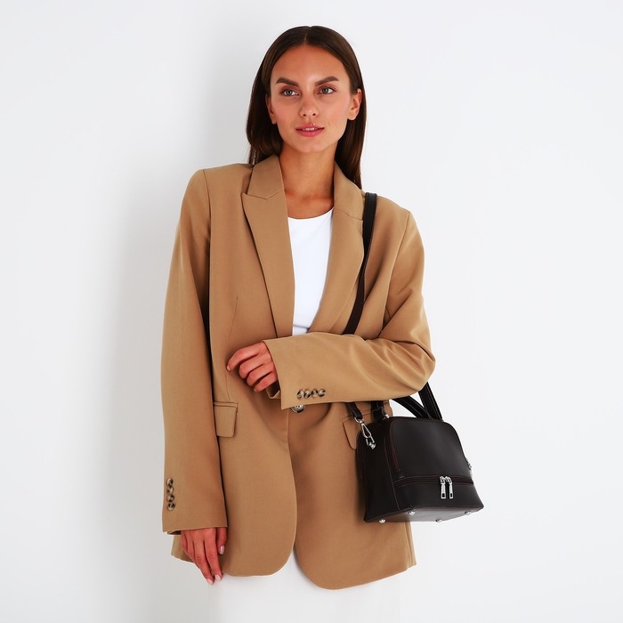 Сумка кросс-боди на молнии, цвет тёмно-коричневый