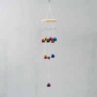 Музыка ветра металл "Цветные колокольчики" 9 колокольчиков 64 см Музыка ветра металл "Цветные колокольчики" 9 колокольчиков 64 см