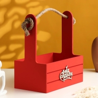 Ящик - кашпо деревянный 25х15х30 "1 сентября" красный Ящик - кашпо деревянный 25х15х30 "1 сентября" красный